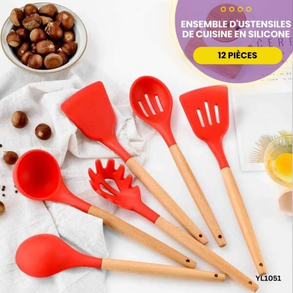 Ensemble d'ustensiles de cuisine en Silicone YL1051 – Image 7