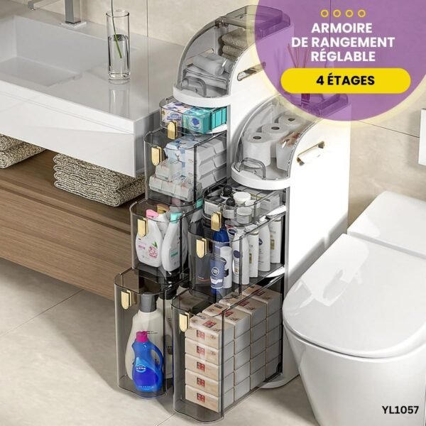 Armoire de rangement réglable 4 étages YL1057 – Image 3