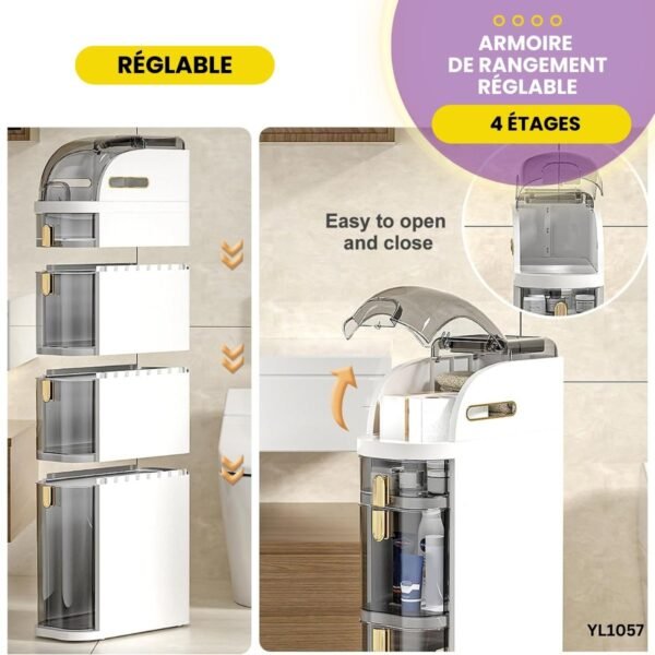 Armoire de rangement réglable 4 étages YL1057 – Image 2