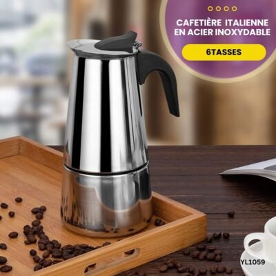 Cafetière italienne en acier inoxydable 6Tasses YL1059