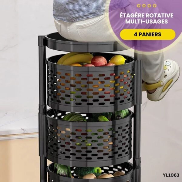 Étagère Rotative Multi-Usages 4 Paniers YL1063 – Image 2