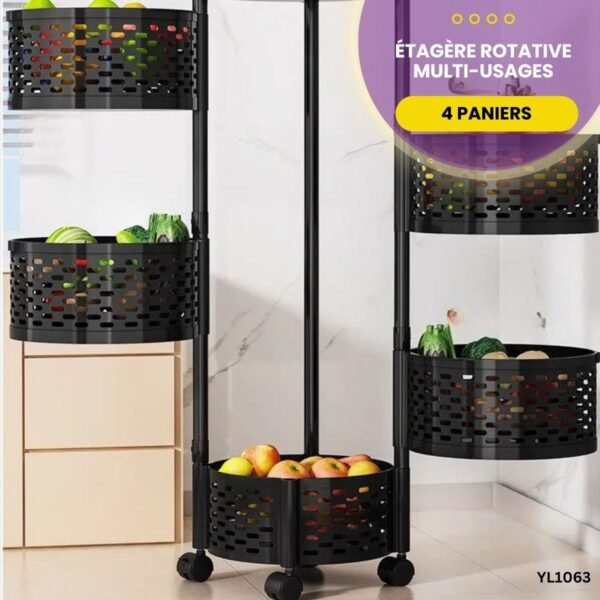 Étagère Rotative Multi-Usages 4 Paniers YL1063 – Image 4