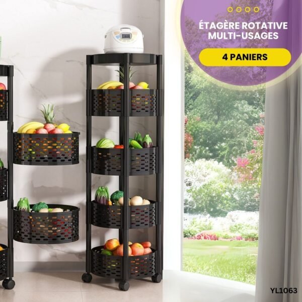 Étagère Rotative Multi-Usages 4 Paniers YL1063