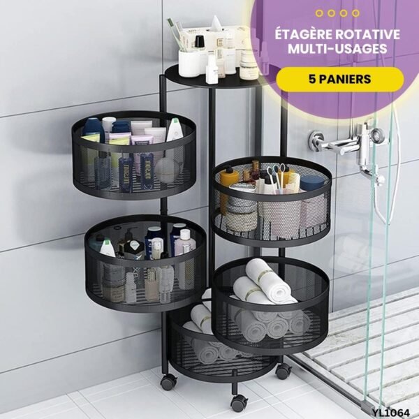 Étagère Rotative Multi-Usages 5 Paniers YL1064 – Image 4