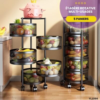 Étagère Rotative Multi-Usages 5 Paniers YL1064