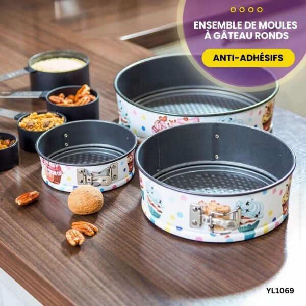Ensemble de moules à gâteau ronds anti-adhésifs YL1069 – Image 2