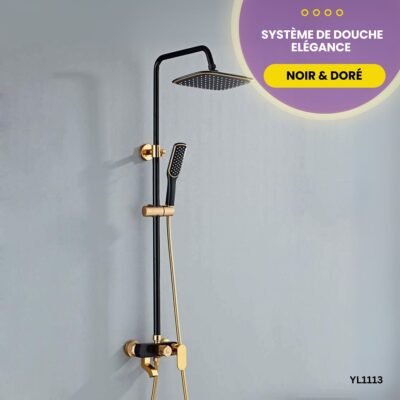 Système de douche Elégance Noir & Doré YL1113