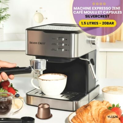 Machine Expresso Café Moulu-Capsules YL1126