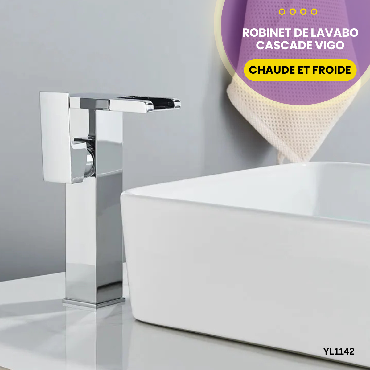 Robinet de Lavabo Cascade Vigo YL1142 – Image 2
