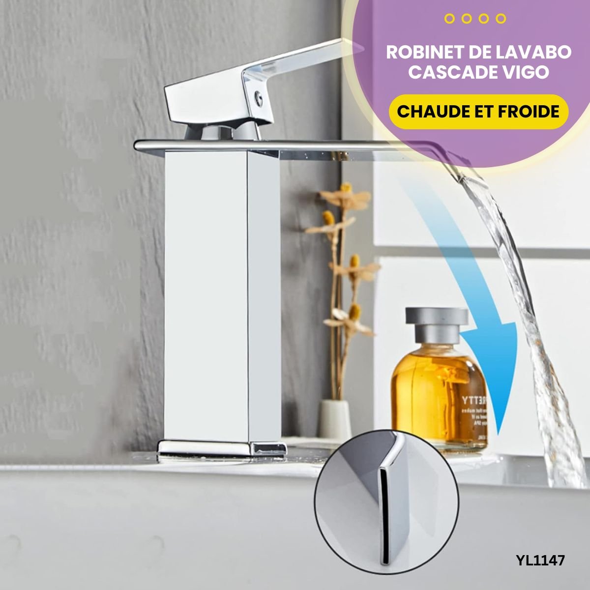 Robinet de Lavabo Cascade Vigo YL1147 – Image 2