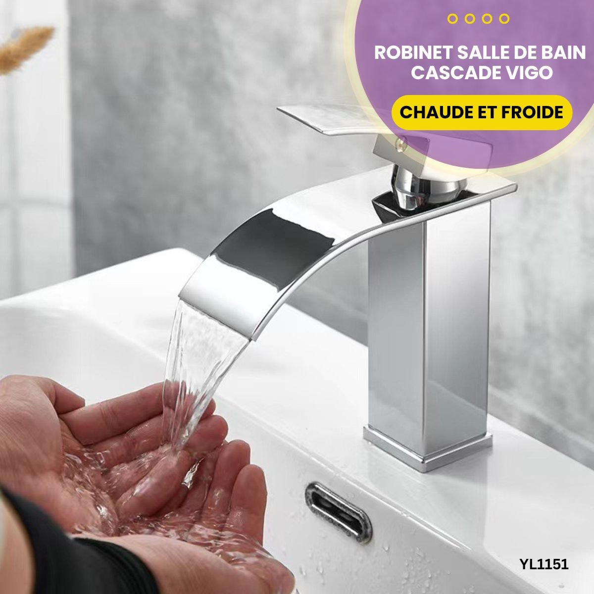 Robinet salle de bain cascade Vigo YL1151 – Image 3