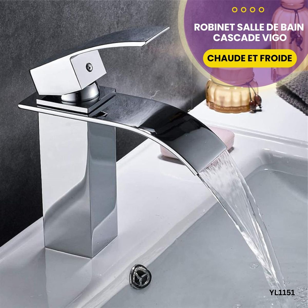 Robinet salle de bain cascade Vigo YL1151