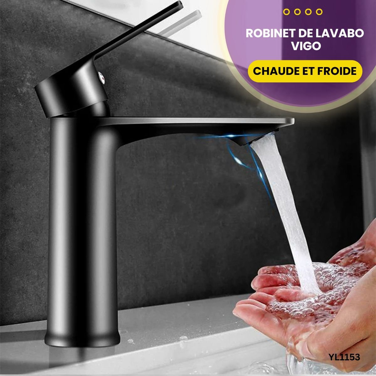 Robinet de lavabo chaude et froide Vigo YL1153 – Image 3