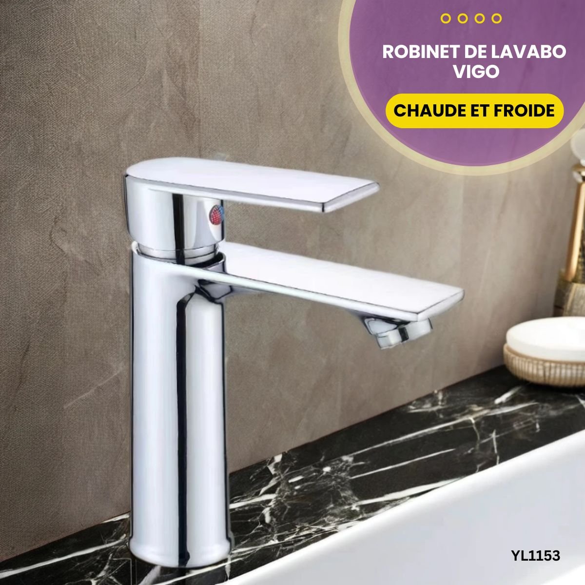 Robinet de lavabo chaude et froide Vigo YL1153 – Image 5
