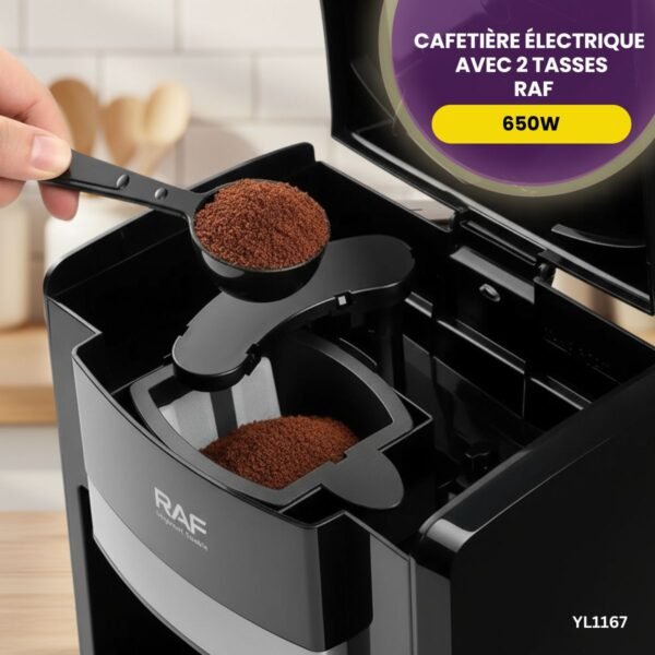 Cafetière électrique avec 2 tasses RAF YL1167 – Image 4
