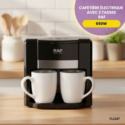 Cafetière électrique avec 2 tasses RAF YL1167
