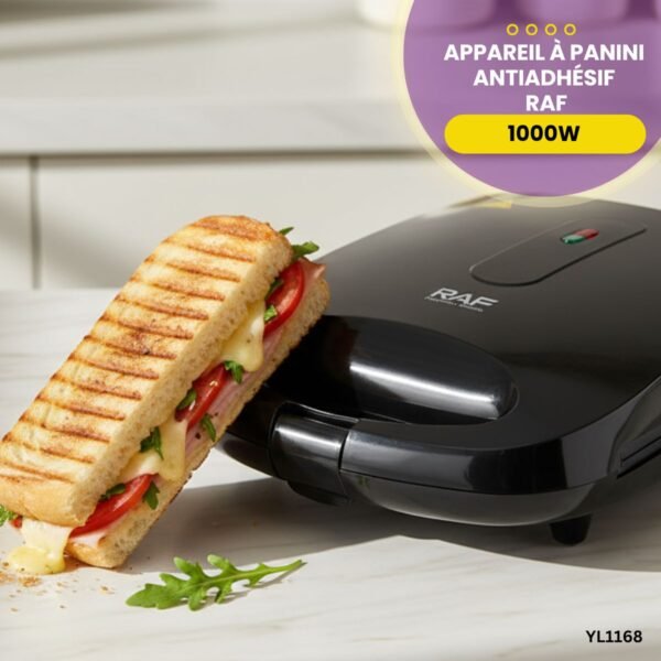 Appareil à panini antiadhésif RAF 1000W YL1168 – Image 2