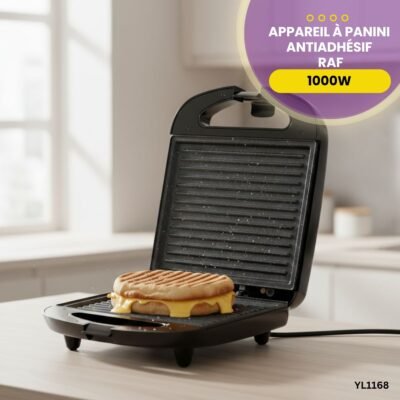 Appareil à panini antiadhésif RAF 1000W YL1168