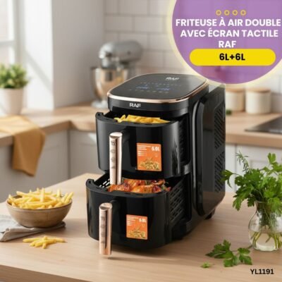 Friteuse à air double 12L avec écran tactile intelligent RAF YL1191