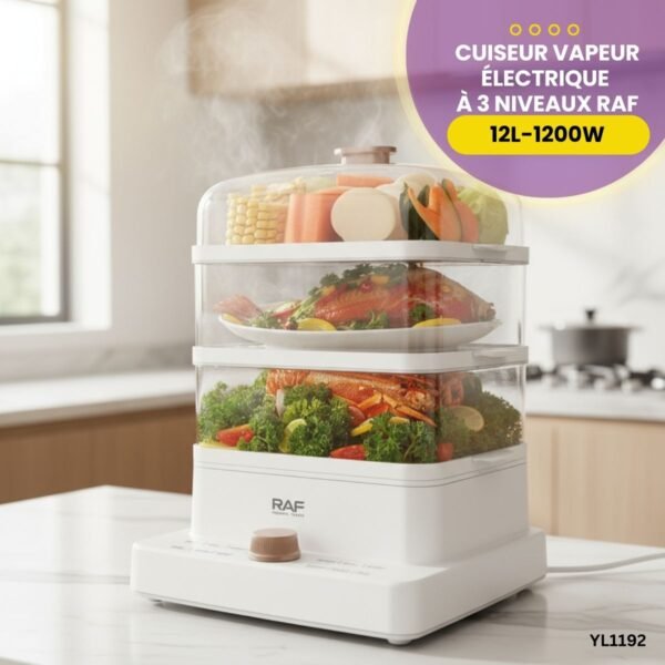 Cuiseur vapeur électrique à 3 niveaux RAF YL1192 – Image 3