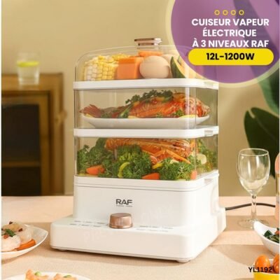 Cuiseur vapeur électrique à 3 niveaux RAF YL1192