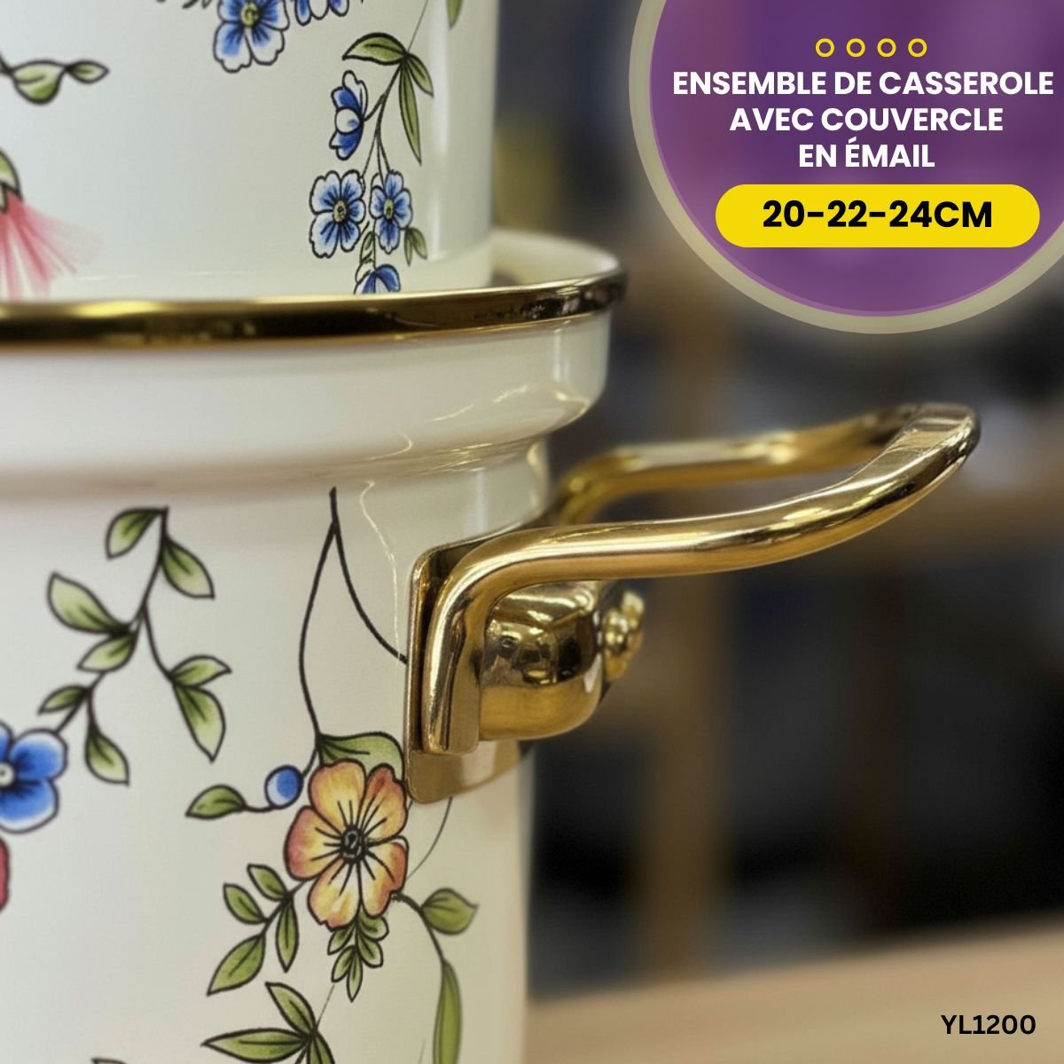 Ensemble de Casserole avec couvercle 20-22-24cm YL1200 – Image 4