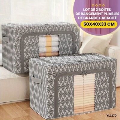Lot de 2 boîtes de rangement pliables YL1170