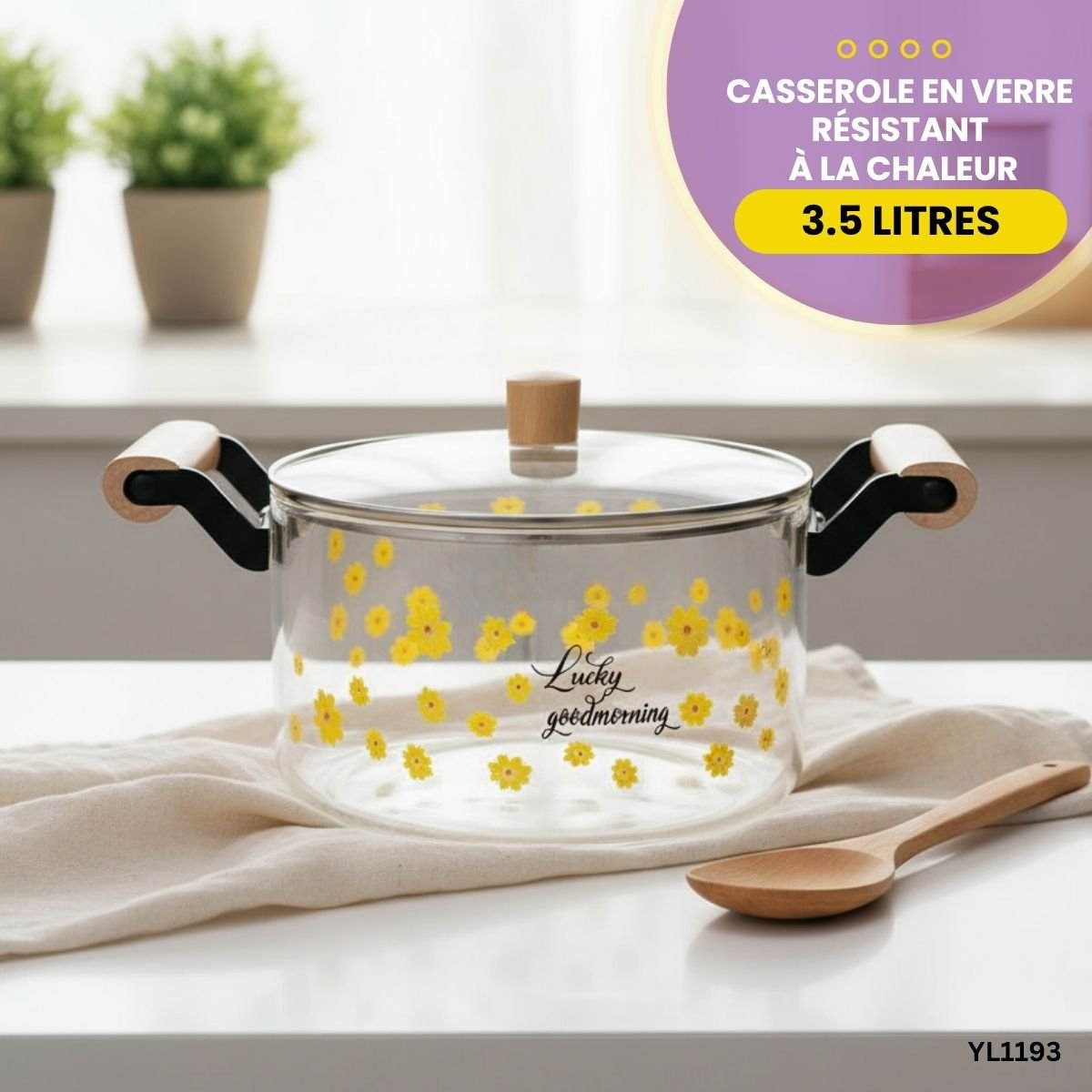 Casserole Résistant À La Chaleur 3.5L YL1193 – Image 4