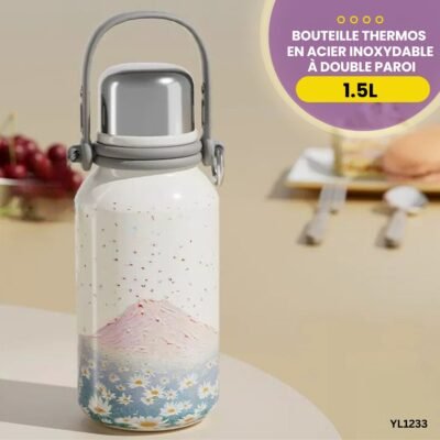 Bouteille thermos en acier inoxydable à double paroi YL1233 - Rose