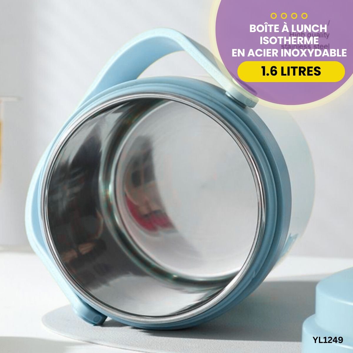 Boîte à lunch isotherme en acier inoxydable de 1.6L YL1249 – Image 3