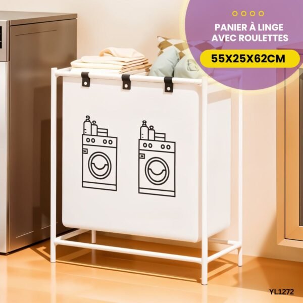 Panier à linge avec roulettes YL1272