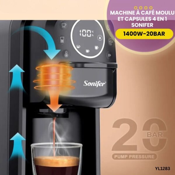 Machine à Café Moulu et Capsules YL1283 – Image 4