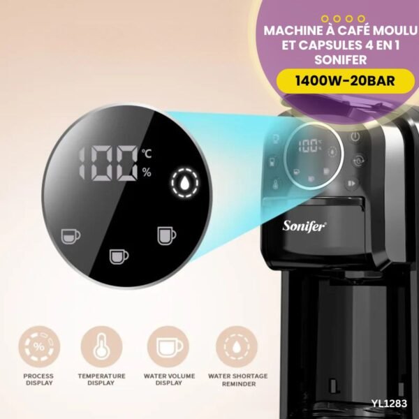 Machine à Café Moulu et Capsules YL1283 – Image 5
