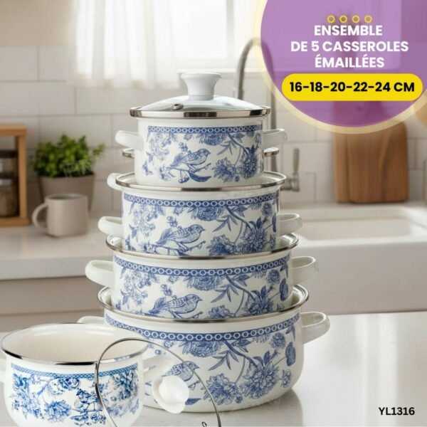 Ensemble de 5 casseroles émaillées YL1316 – Image 2