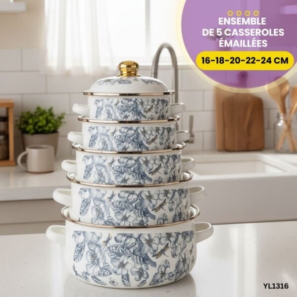 Ensemble de 5 casseroles émaillées YL1316 – Image 4