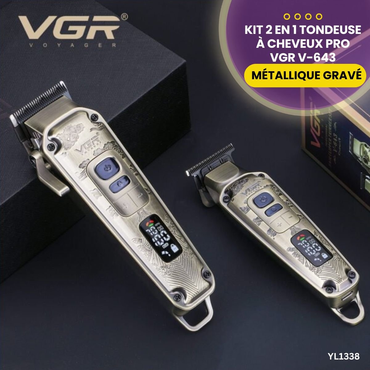 Kit 2en1 Tondeuse à Cheveux VGR V-643 YL1338