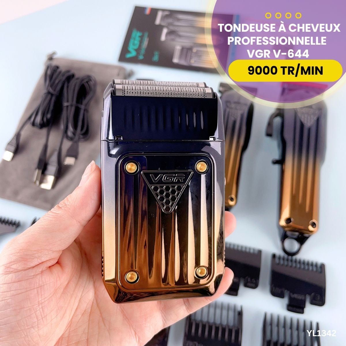 Kit 3en1 Tondeuse à Cheveux VGR V-644 YL1342 – Image 2