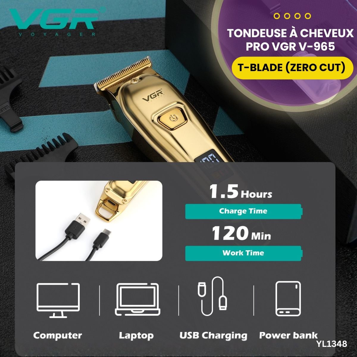 Tondeuse à Cheveux Pro VGR V-965 YL1348 – Image 4