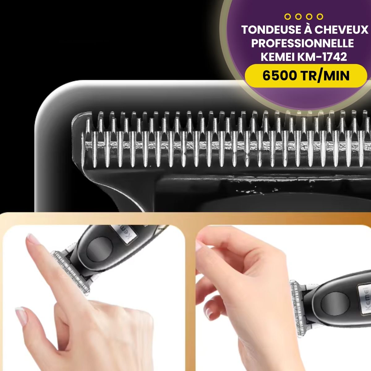 Tondeuse à Cheveux Pro Kemei Km-1742 YL1386 – Image 2