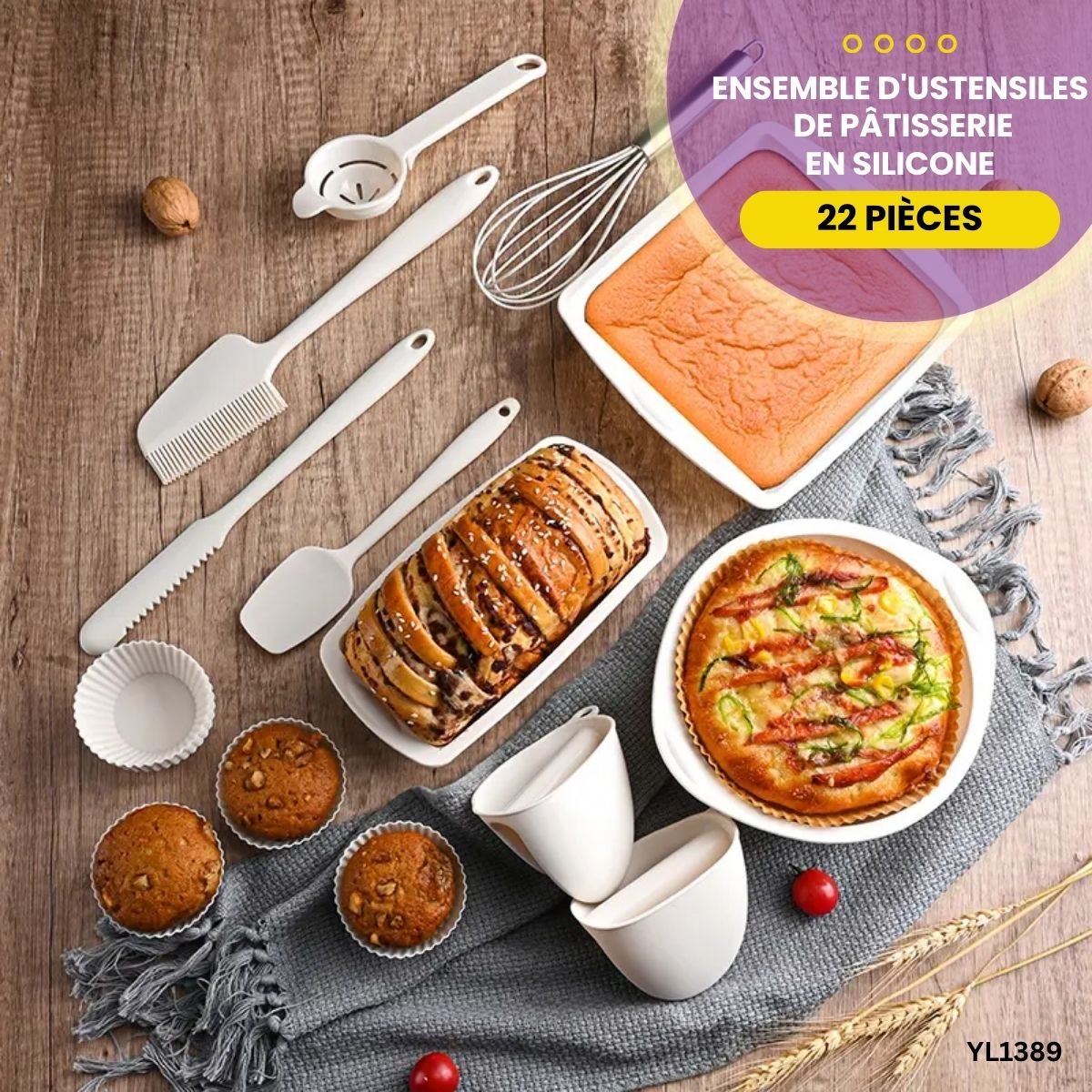 Kit Pâtisserie Silicone 22 Pièces YL1389 – Image 4