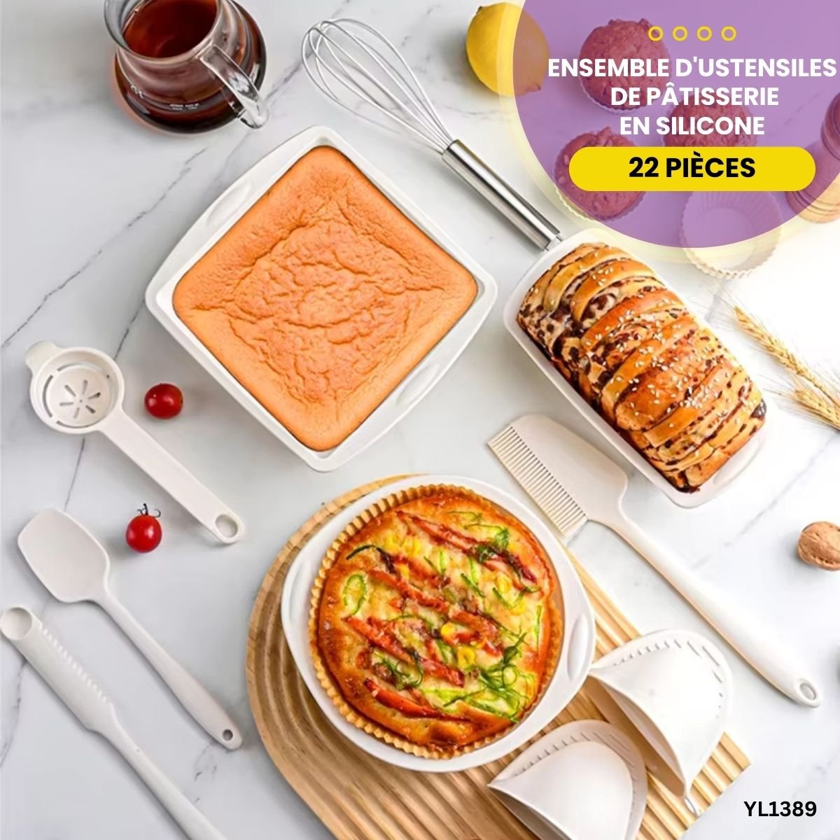 Kit Pâtisserie Silicone 22 Pièces YL1389 – Image 2