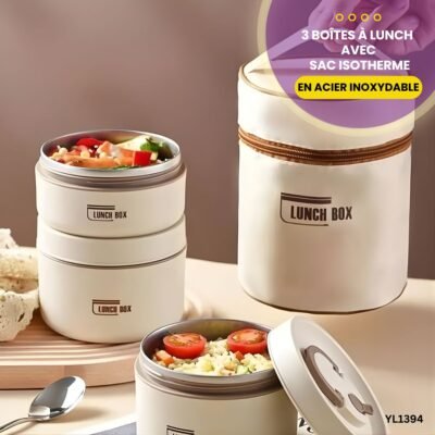 3 Boîtes à lunch avec sac isotherme YL1394