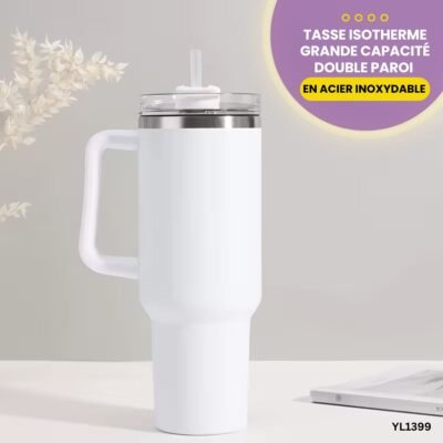 Grande Tasse Isotherme Inox YL1399 - Blanc