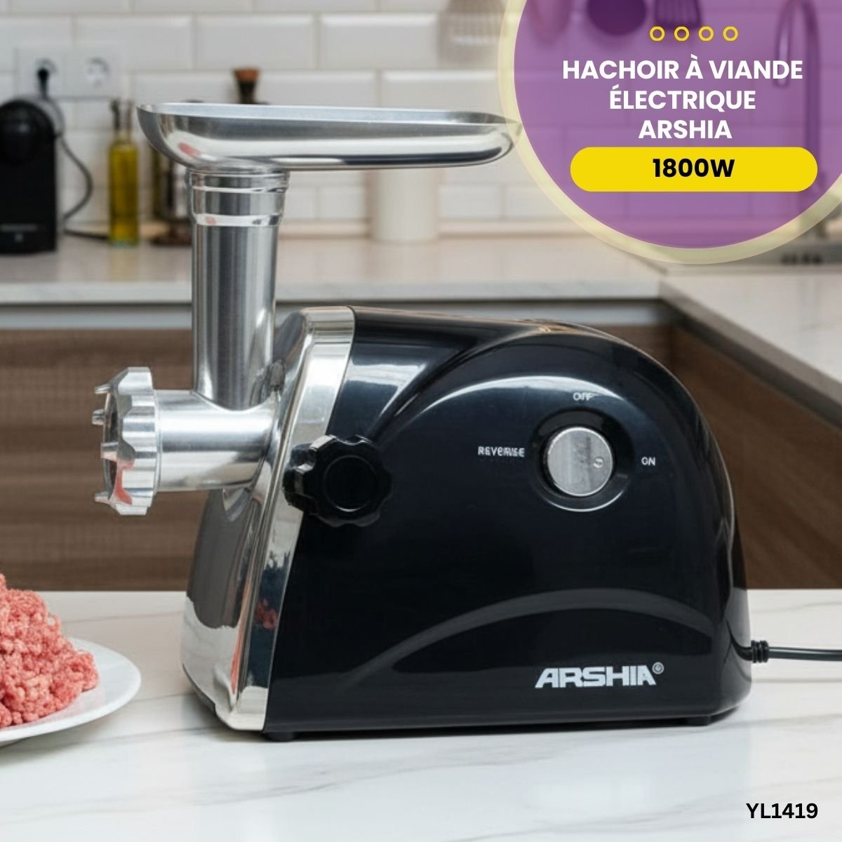 Hachoir à viande électrique ARSHIA YL1419 – Image 3