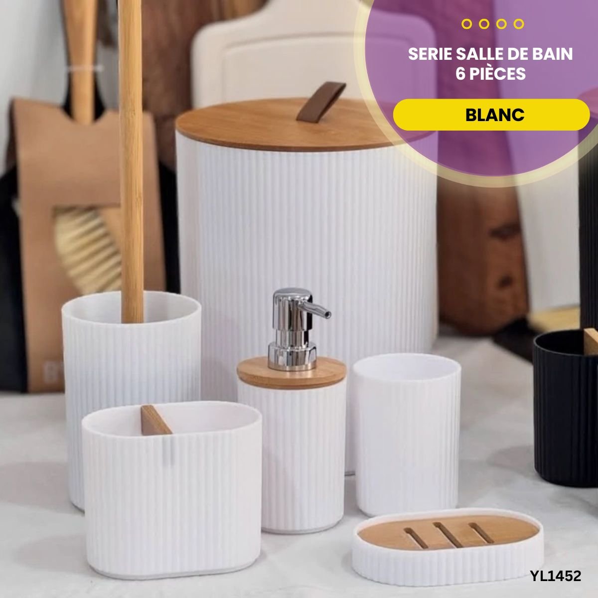 Serie salle de bain 6 Pièces - Blanc YL1452 – Image 2