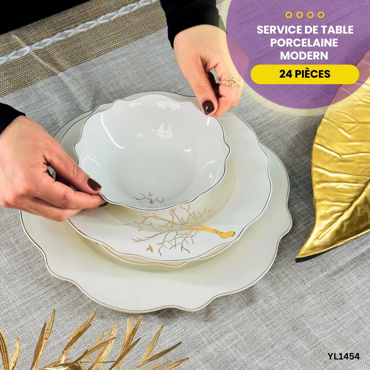 Service de Table Modern 24 Pièces YL1454 – Image 2