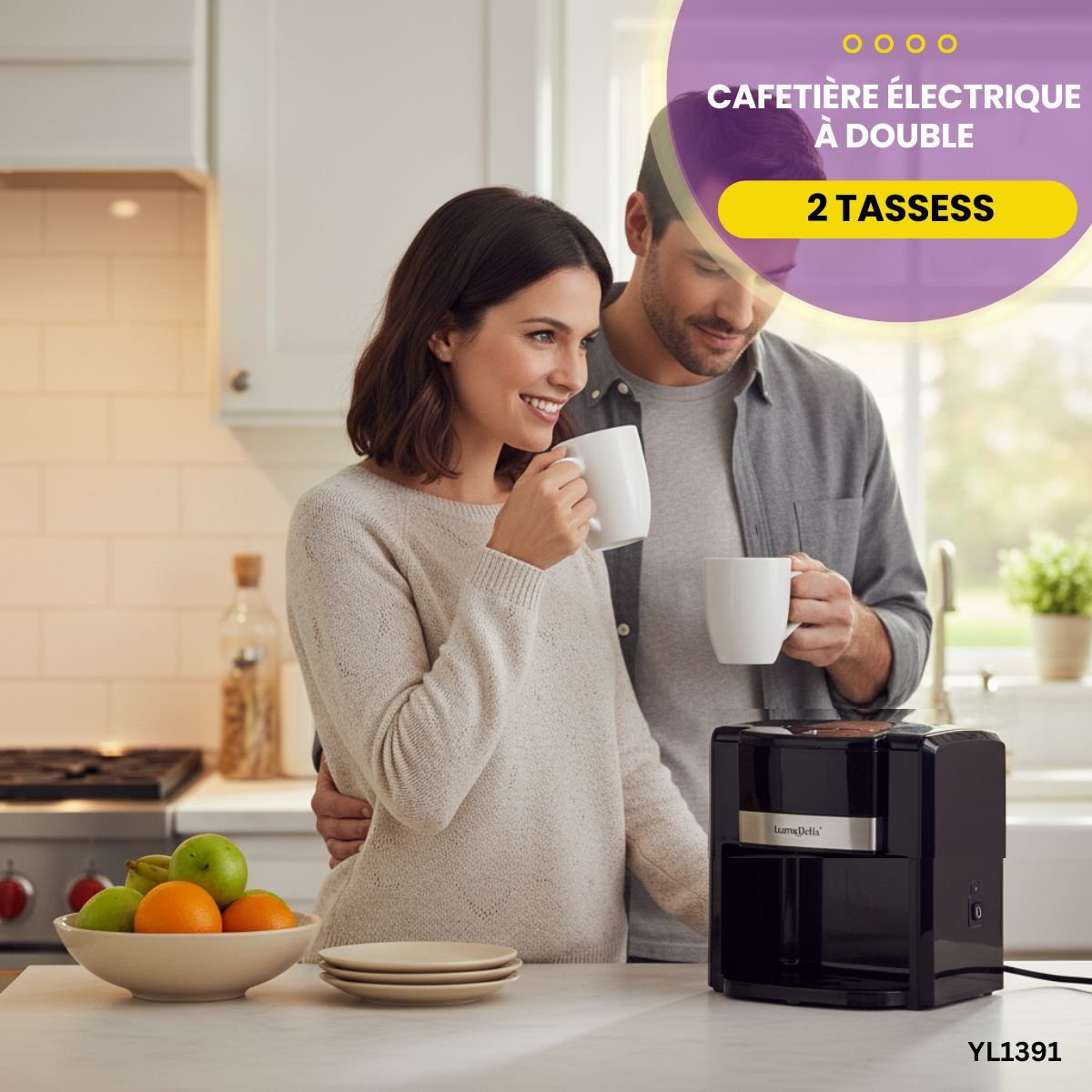 cafetière électrique double YL1391