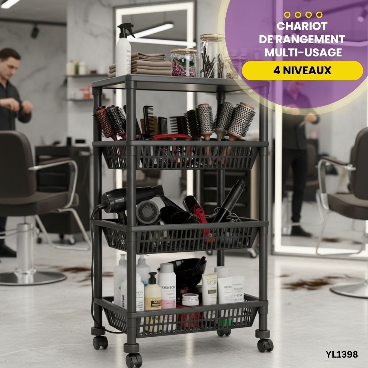 Chariot de Rangement Multi-Usage YL1398 – Image 2