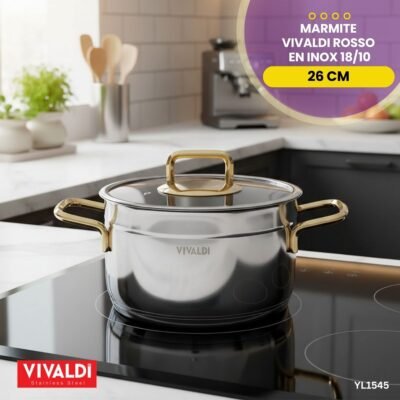 Marmite Vivaldi Rosso 26 cm En Inox YL1545