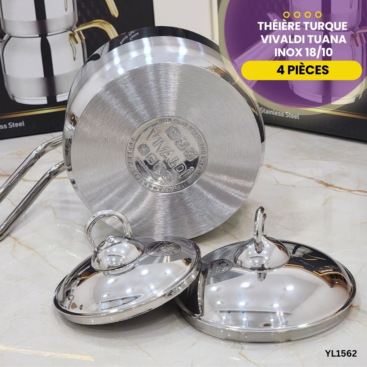 Théière Turque Vivaldi Tuana Inox YL1562 – Image 2